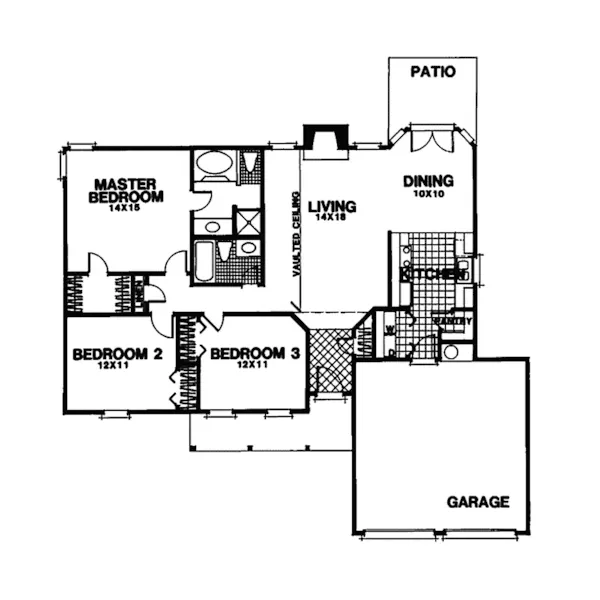 Traditional House Plan First Floor - Monroe Valley Ranch Home 013D-0059 - Shop House Plans and More