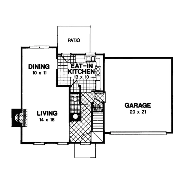 Early American House Plan First Floor - Corsicana Ranch Home 013D-0062 - Search House Plans and More