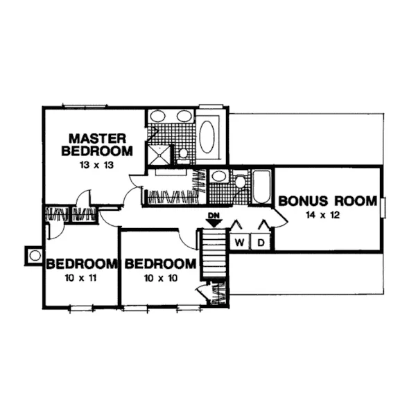 Early American House Plan Second Floor - Corsicana Ranch Home 013D-0062 - Search House Plans and More