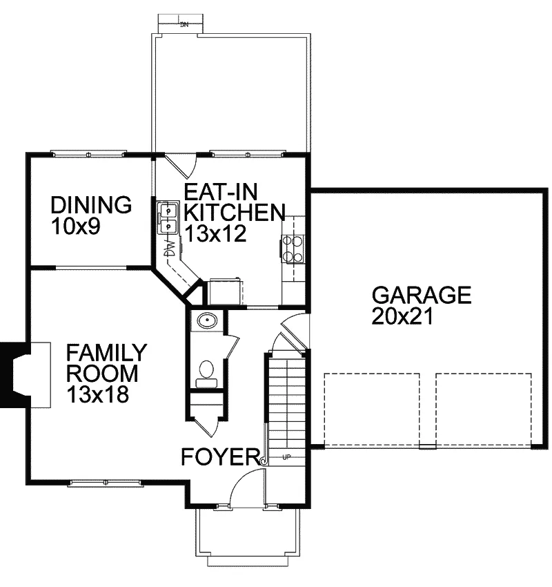 Country House Plan First Floor - Gibson Traditional Home 013D-0064 - Search House Plans and More