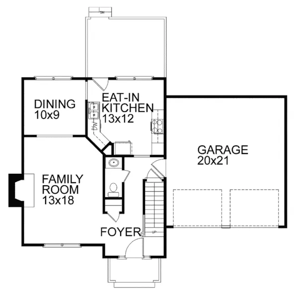 Southern House Plan First Floor - Gibson Traditional Home 013D-0064 - Search House Plans and More