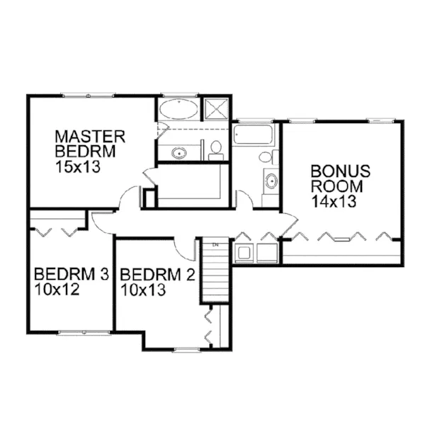 Southern House Plan Second Floor - Gibson Traditional Home 013D-0064 - Search House Plans and More