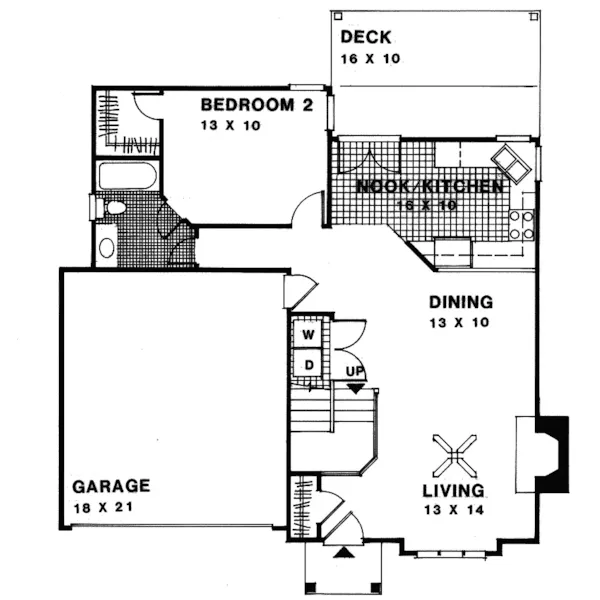 Southern House Plan First Floor - Casey Rustic Home 013D-0065 - Search House Plans and More