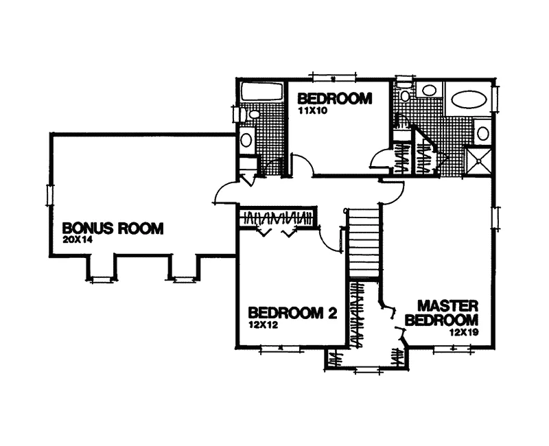 Colonial House Plan Second Floor - Carnegie Place Colonial Home 013D-0069 - Search House Plans and More
