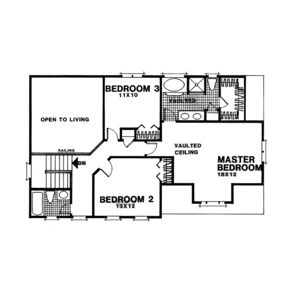 Country House Plan Second Floor - Cedar Springs European Home 013D-0070 - Search House Plans and More