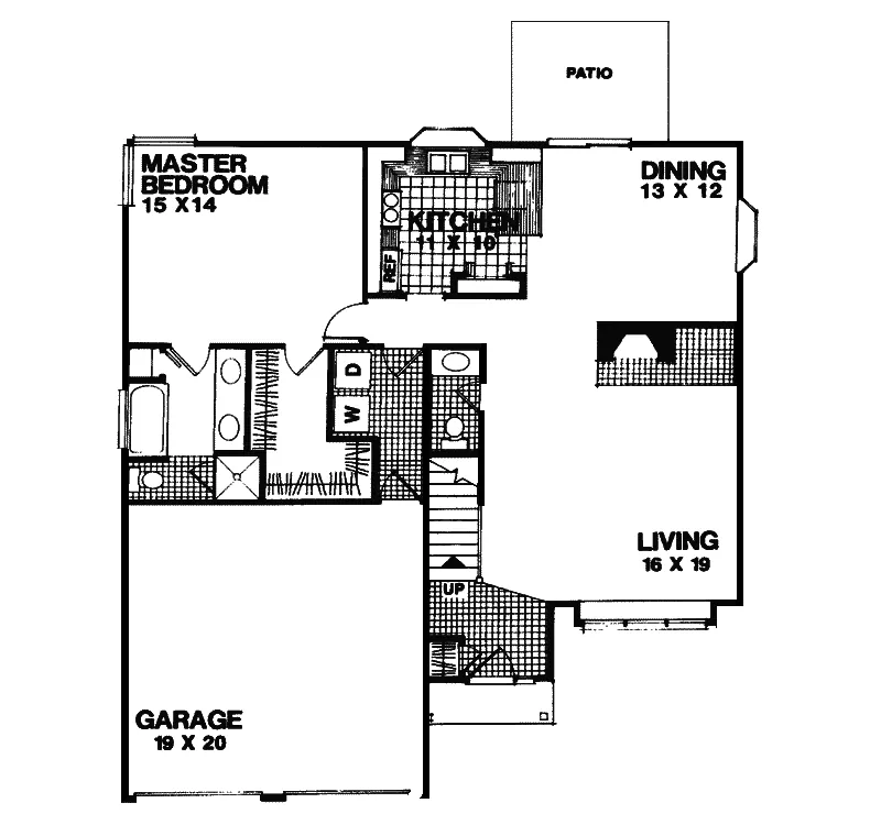 Traditional House Plan First Floor - Pine Park Ranch Home 013D-0071 - Shop House Plans and More