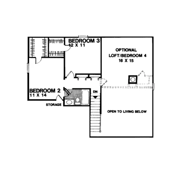 Traditional House Plan Second Floor - Pine Park Ranch Home 013D-0071 - Shop House Plans and More