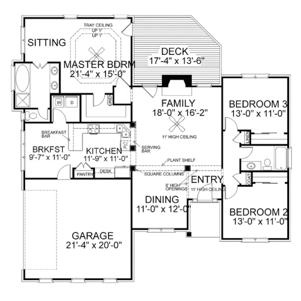 Traditional House Plan First Floor - Marion Park Traditional Home 013D-0073 - Shop House Plans and More