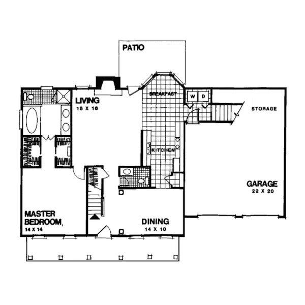 Country House Plan First Floor - Ivers Country Style Home 013D-0075 - Search House Plans and More