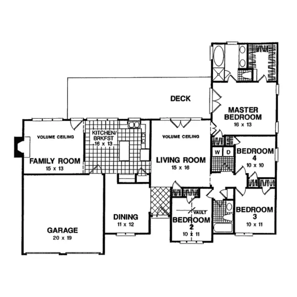 Traditional House Plan First Floor - Weaver Ranch Home 013D-0078 - Shop House Plans and More