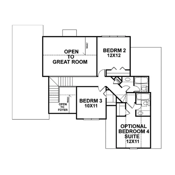 Traditional House Plan Second Floor - Coleman Traditional Home 013D-0079 - Search House Plans and More