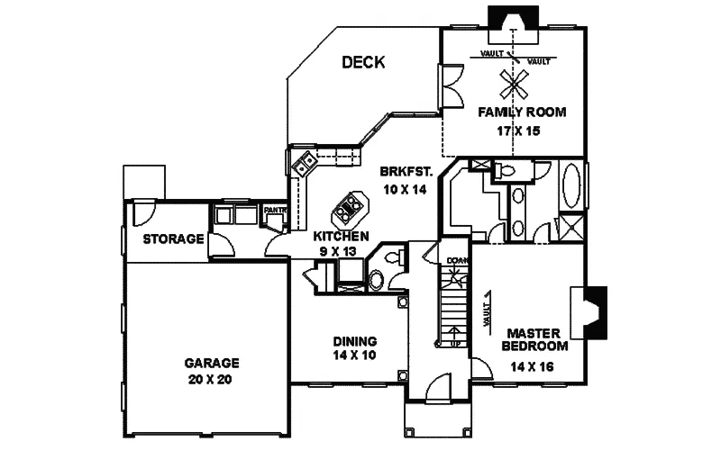 Colonial House Plan First Floor - Lindsey Traditional Home 013D-0080 - Shop House Plans and More
