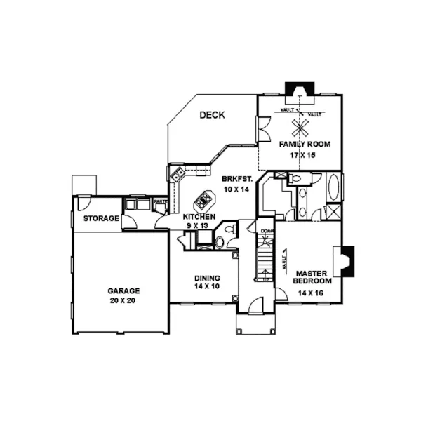 Traditional House Plan First Floor - Lindsey Traditional Home 013D-0080 - Shop House Plans and More