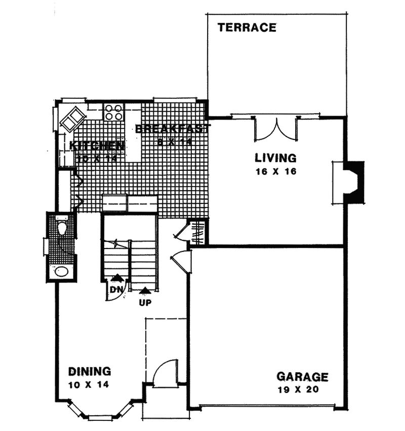 Traditional House Plan First Floor - Tourville Narrow Lot Home 013D-0083 - Shop House Plans and More