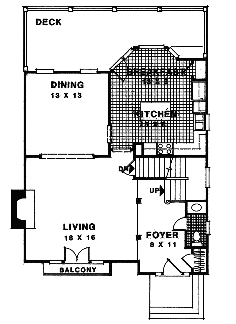 Tudor House Plan First Floor - Carey Narrow Lot Home 013D-0084 - Search House Plans and More