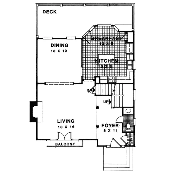 Southern House Plan First Floor - Carey Narrow Lot Home 013D-0084 - Search House Plans and More