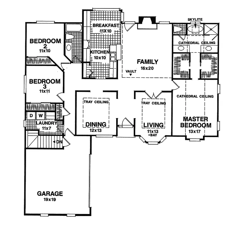 Southern House Plan First Floor - Dunlap Point Ranch Home 013D-0086 - Search House Plans and More