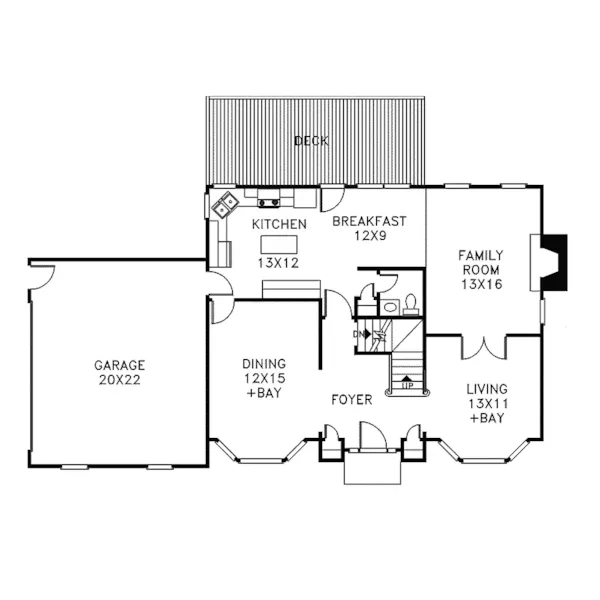 Georgian House Plan First Floor - Summertown Georgian Home 013D-0087 - Shop House Plans and More