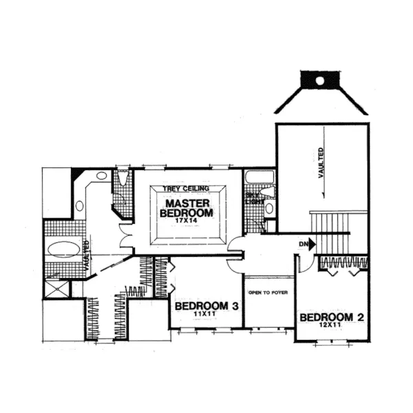 European House Plan Second Floor - Rocky Ford European Home 013D-0089 - Shop House Plans and More