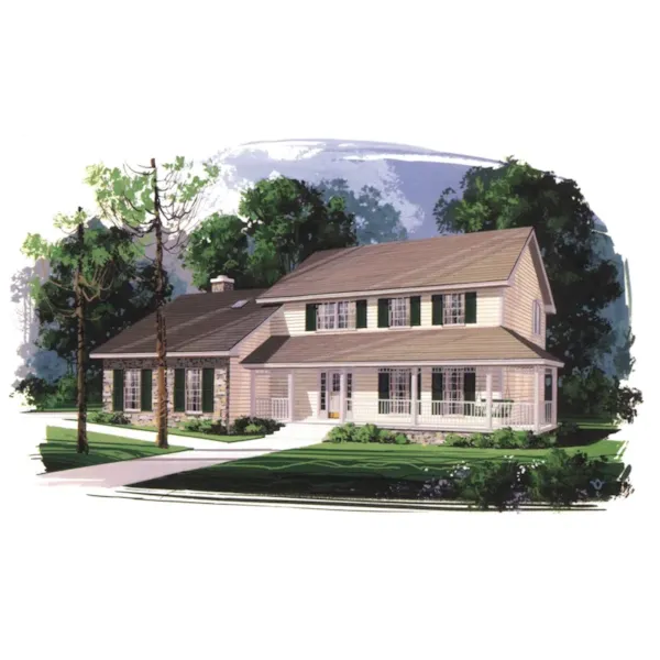 Farmhouse Style Two-Story With Covered Porch