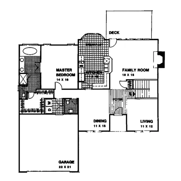 Traditional House Plan First Floor - Herod Contemporary Home 013D-0094 - Search House Plans and More