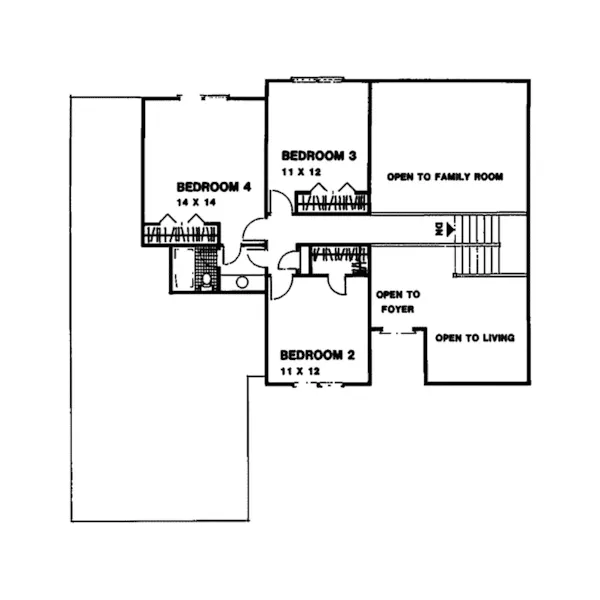 Traditional House Plan Second Floor - Herod Contemporary Home 013D-0094 - Search House Plans and More