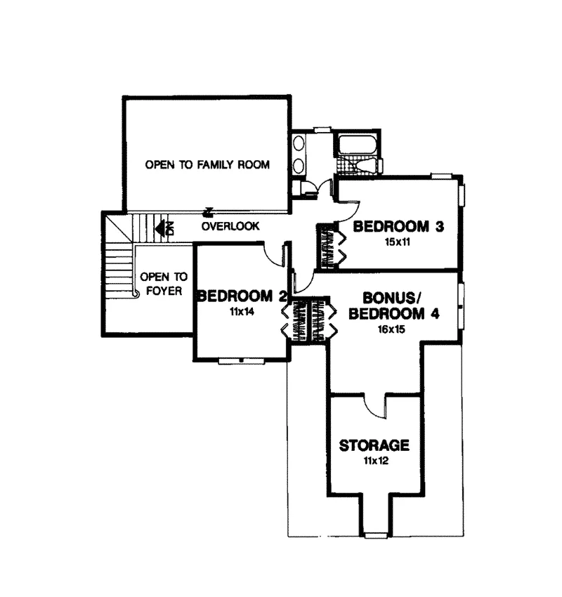 Southern House Plan Second Floor - Flintside Traditional Home 013D-0096 - Search House Plans and More