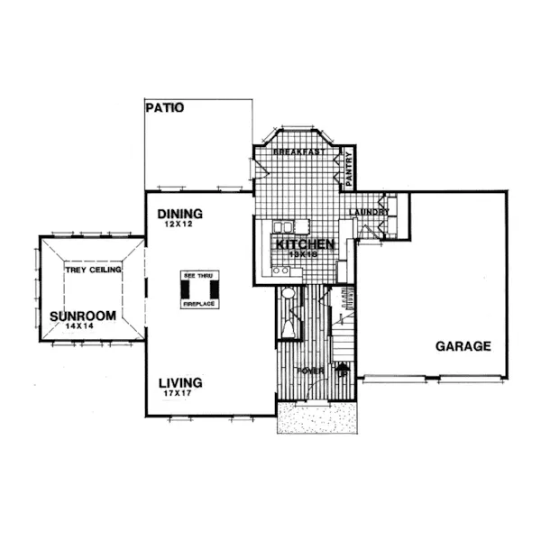 Country House Plan First Floor - Hamilton Bay European Home 013D-0097 - Search House Plans and More