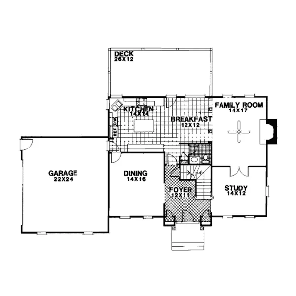 Traditional House Plan First Floor - Hannah Mills Traditional Home 013D-0098 - Search House Plans and More