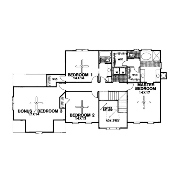 Traditional House Plan Second Floor - Hannah Mills Traditional Home 013D-0098 - Search House Plans and More