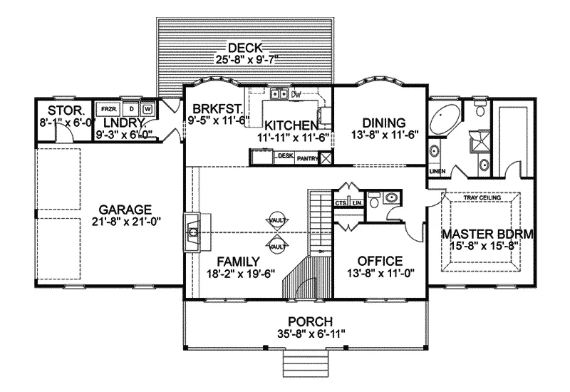 Lowcountry House Plan First Floor - Aldora Traditional Country Home 013D-0099 - Search House Plans and More