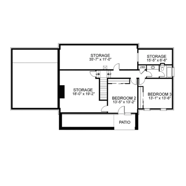 Traditional House Plan Lower Level Floor - Aldora Traditional Country Home 013D-0099 - Search House Plans and More