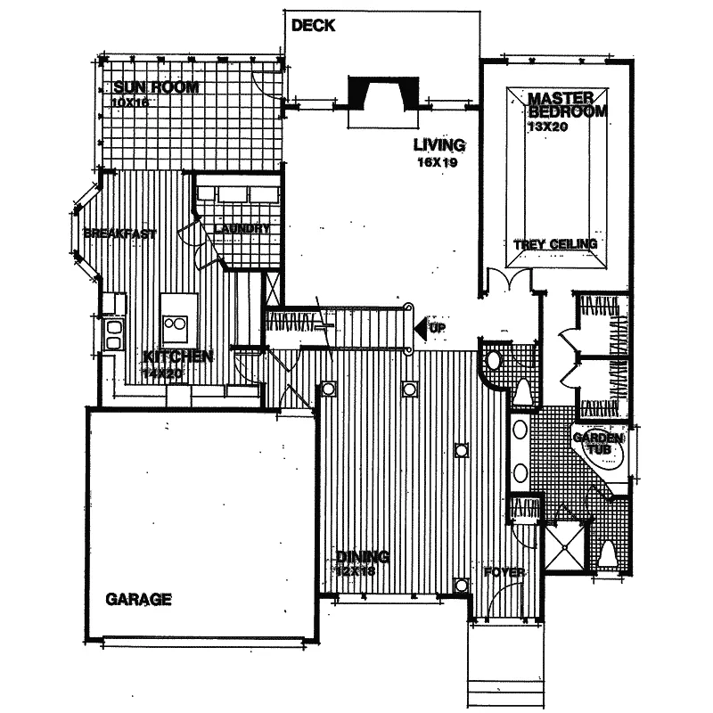 Sunbelt House Plan First Floor - Girard European Home 013D-0101 - Search House Plans and More