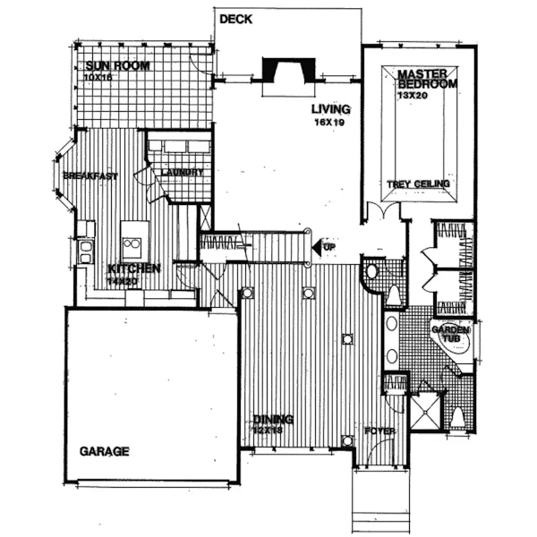 Sunbelt House Plan First Floor - Girard European Home 013D-0101 - Search House Plans and More