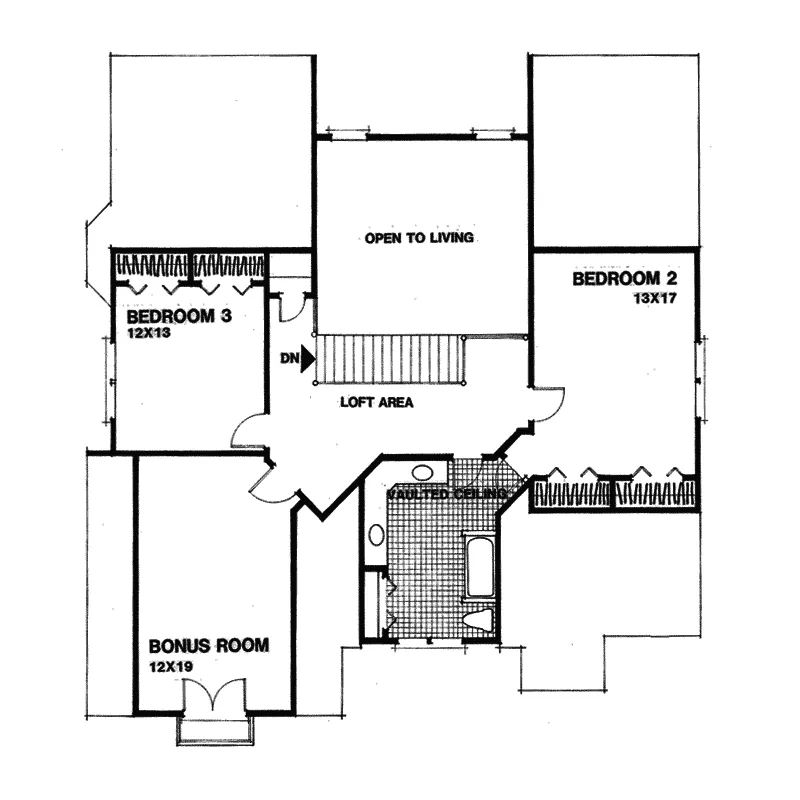 Sunbelt House Plan Second Floor - Girard European Home 013D-0101 - Search House Plans and More