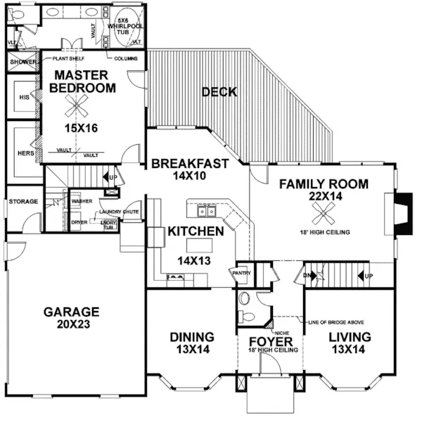 Traditional House Plan First Floor - Hiltonia Georgian Home 013D-0102 - Search House Plans and More