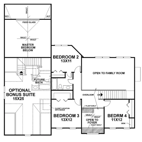 Traditional House Plan Second Floor - Hiltonia Georgian Home 013D-0102 - Search House Plans and More