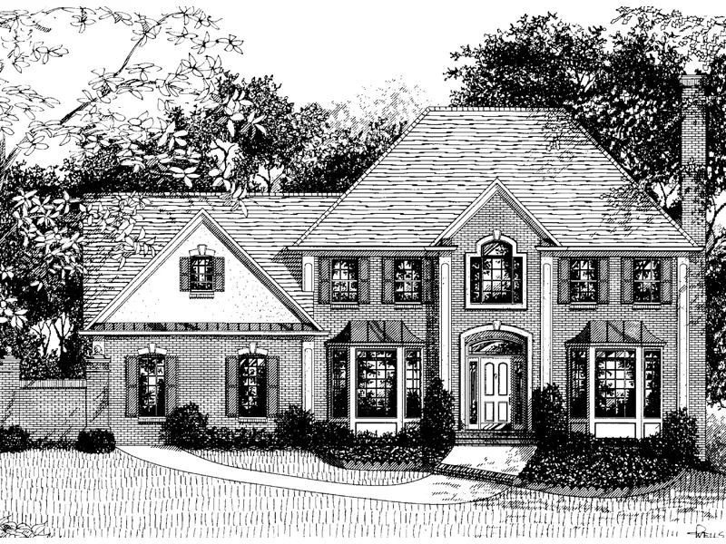 Georgian House Plan Front Image of House - Hiltonia Georgian Home 013D-0102 - Search House Plans and More