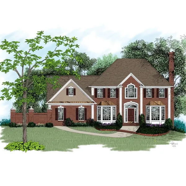 Two-Story Brick Home With Quoin Accents