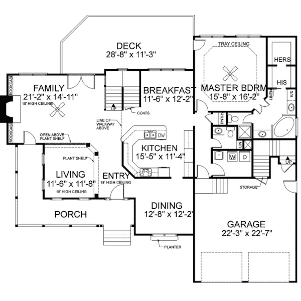 Southern House Plan First Floor - Waverly Hall Traditional Home 013D-0103 - Shop House Plans and More