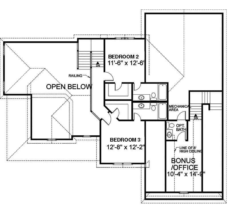 Traditional House Plan Second Floor - Waverly Hall Traditional Home 013D-0103 - Shop House Plans and More