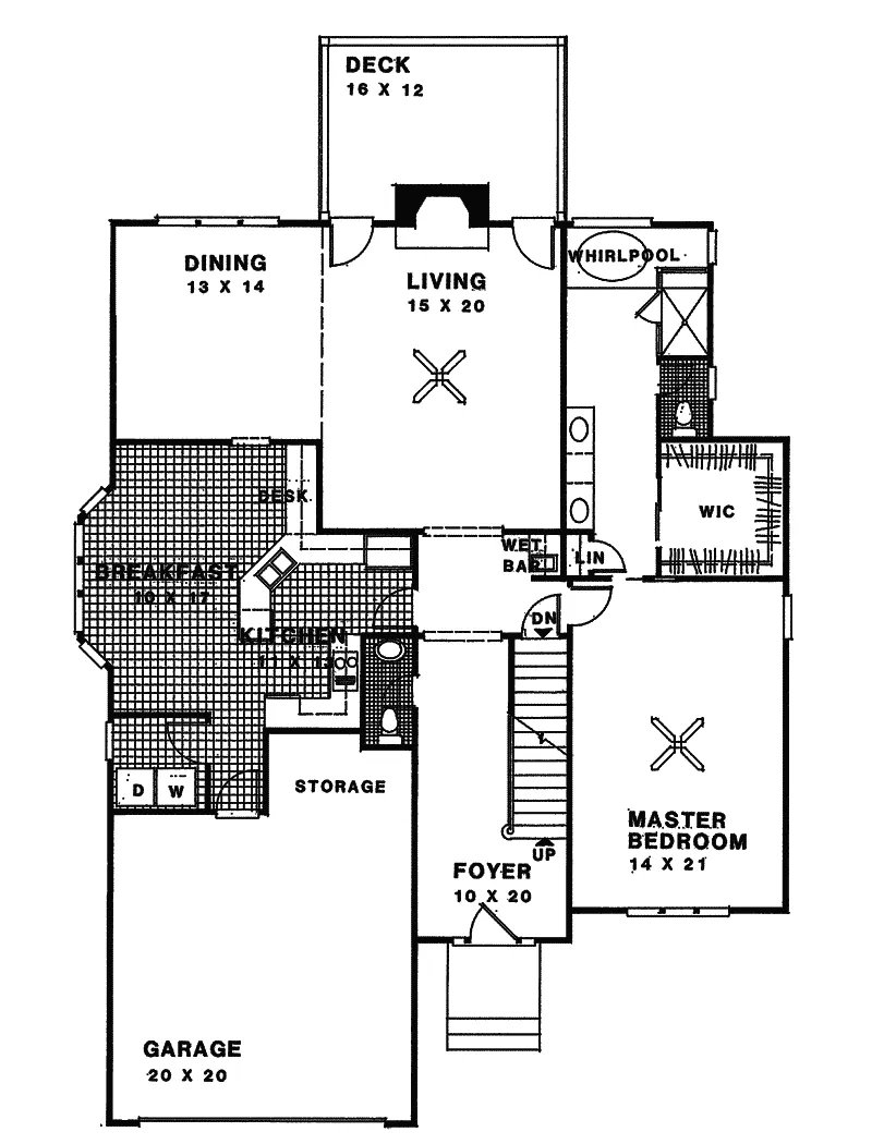 Colonial House Plan First Floor - Cochran Traditional Home 013D-0104 - Search House Plans and More