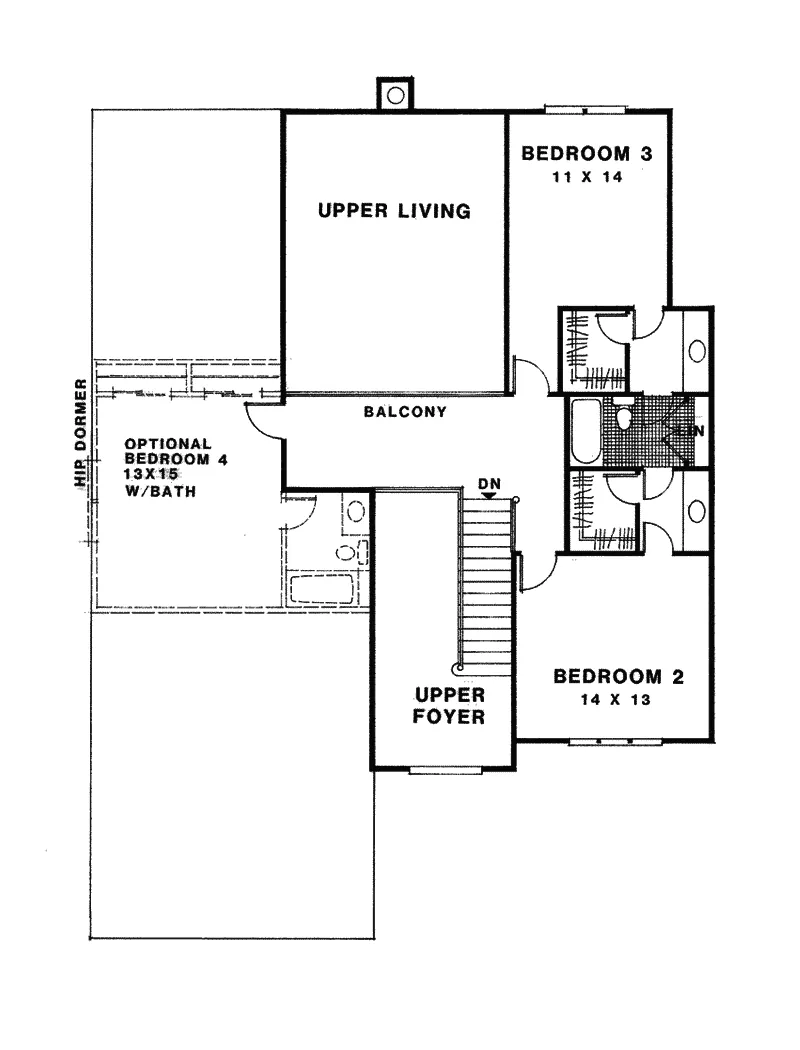 Florida House Plan Second Floor - Cochran Traditional Home 013D-0104 - Search House Plans and More