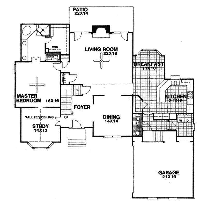 Traditional House Plan First Floor - Mulberry Grove Traditional Home 013D-0105 - Shop House Plans and More