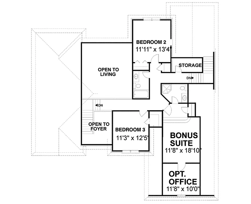 European House Plan Second Floor - Whitesville Traditional Home 013D-0107 - Shop House Plans and More