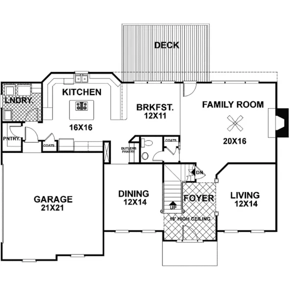 Sunbelt House Plan First Floor - Montrose Bay European Home 013D-0108 - Shop House Plans and More