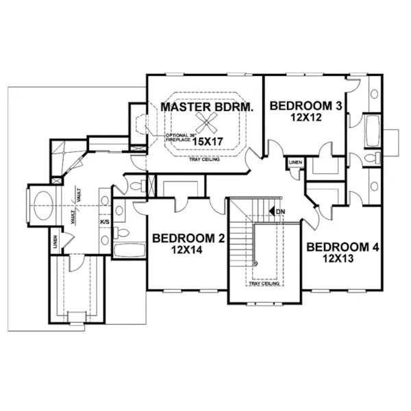 Sunbelt House Plan Second Floor - Montrose Bay European Home 013D-0108 - Shop House Plans and More