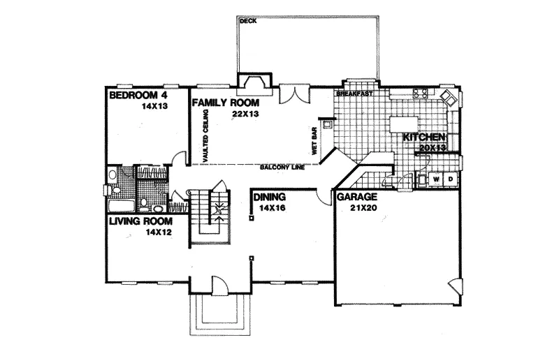 Traditional House Plan First Floor - Lyons Georgian Colonial Home 013D-0109 - Shop House Plans and More