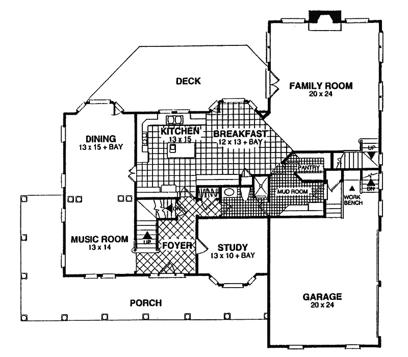 Country House Plan First Floor - Marley Farm Country Home 013D-0111 - Shop House Plans and More