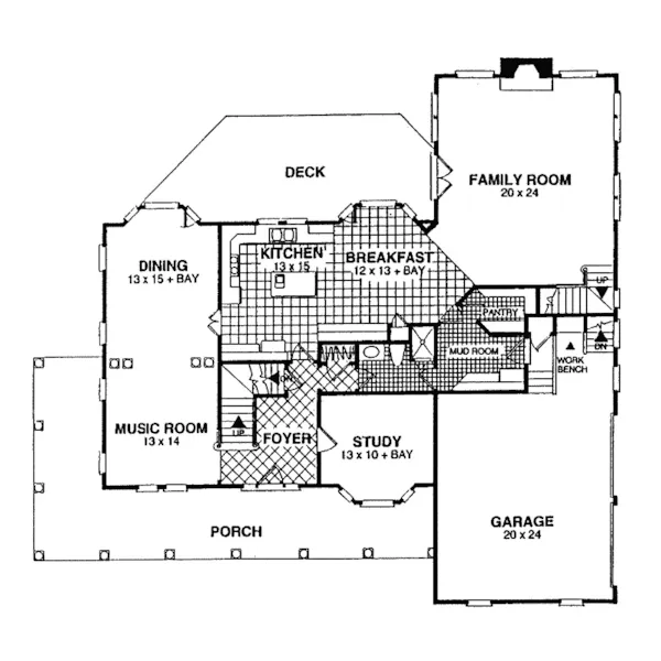 Farmhouse Plan First Floor - Marley Farm Country Home 013D-0111 - Shop House Plans and More